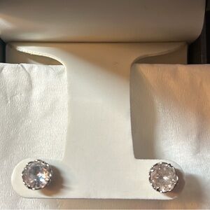 Original Kate Spade New York, round cubic zirconia earrings. Great condition.